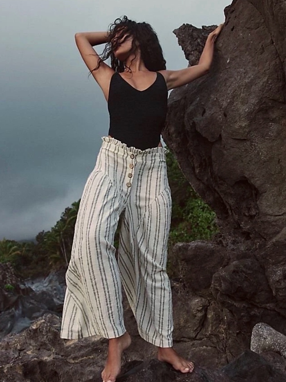 Free People Poppy Stripe Wide Leg Pants – Size Small - Picture 10 of 11
